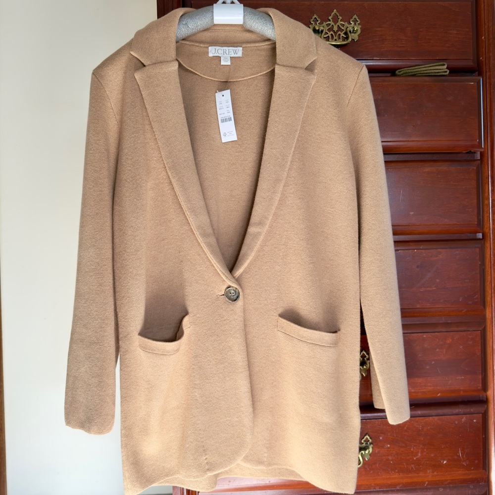 NWT J. Crew Camel Sweater Blazer